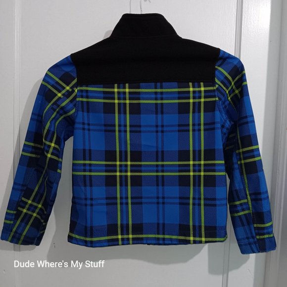 MOUNTAIN EXPEDITION BLUE CHECKERED FLEECE COAT - CHILD SIZE = MEDIUM (8) - Picture 3 of 3